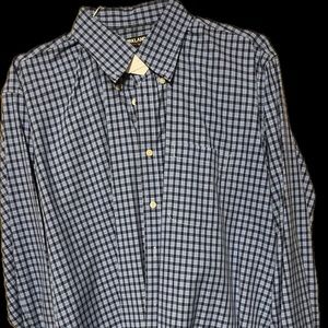 Mens Kirkland XL Light Blue and Navy Check Dress Shirt